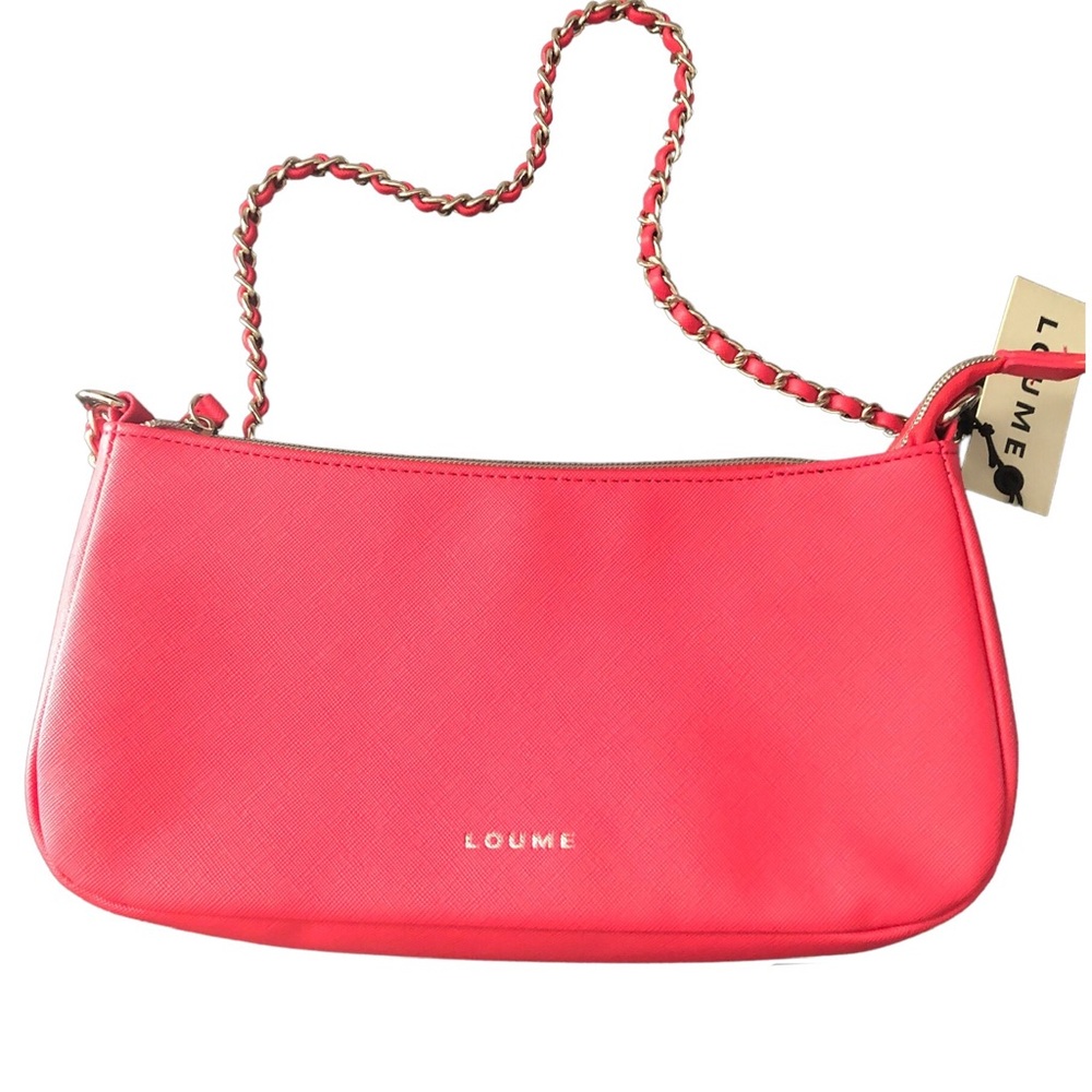 Loume Fuschia Faux Leather Shoulder Bag NWT